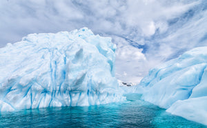 Iceberg natural abstract shapes and pools in Antarctica | Photo Art Print fine art photographic print