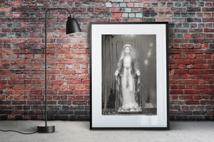 Immaculate Mary statue behind steamed glass Toronto | Photo Art Print fine art photographic print
