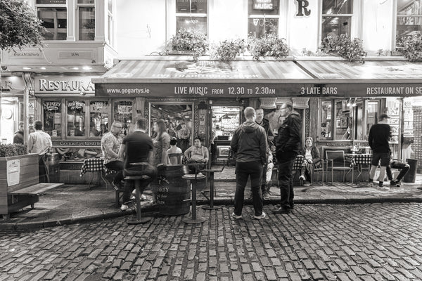 Irish Pub with patrons enjoying evening | Photo Art Print fine art photographic print
