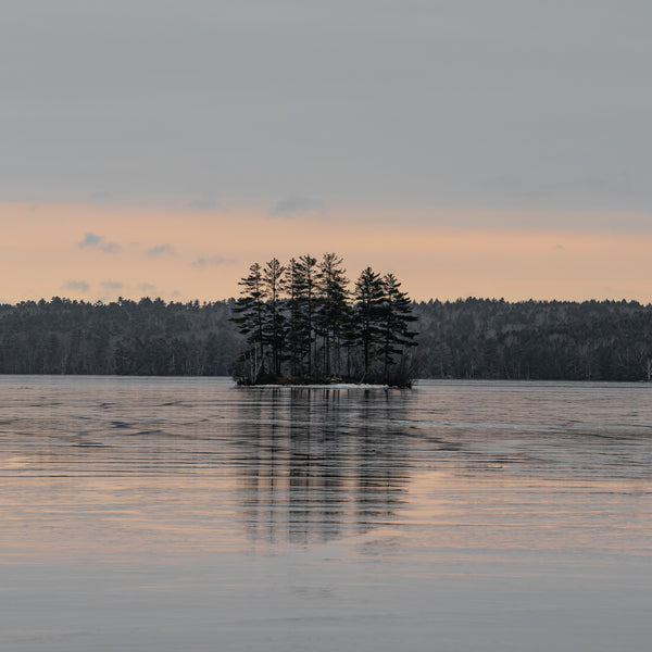 Island in Maine reflects this calm summer twilight long exposure shot | Photo Art Print fine art photographic print