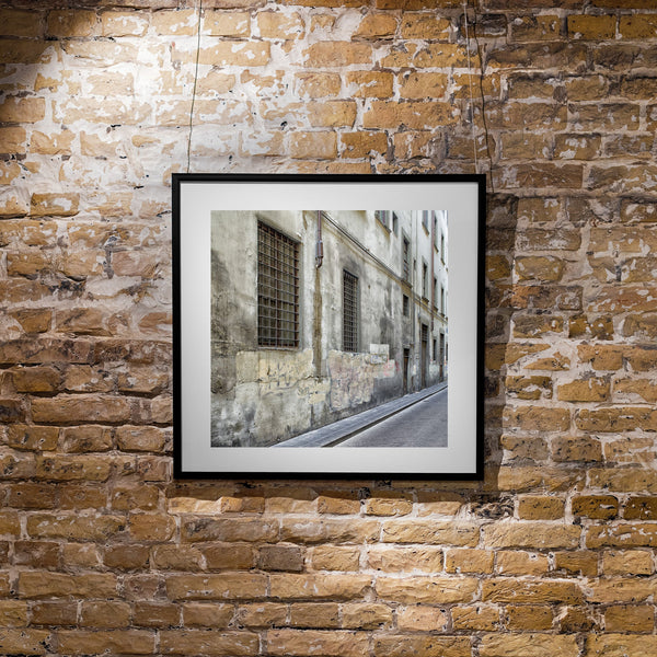 Italian old wall with barred windows | Photo Art Print fine art photographic print