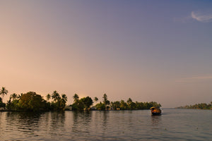 Kerala Backwaters boat cruising at sunset in India | Photo Art Print fine art photographic print