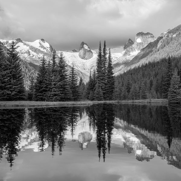 Lake at the base of Bagaboo Rocky Mountains | Photo Art Print fine art photographic print
