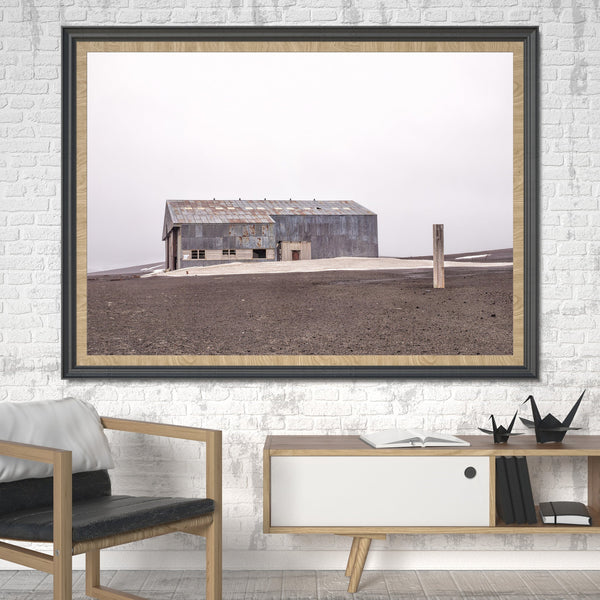 Large abandoned hanger at Whalers Bay Station Antarctica | Photo Art Print fine art photographic print