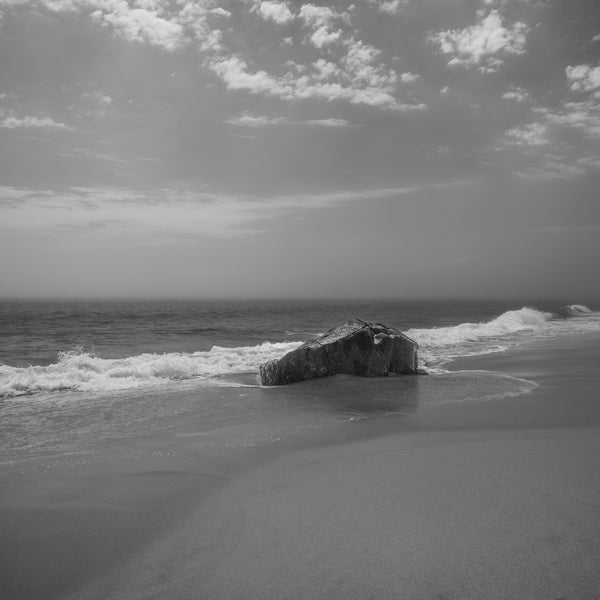 Large rock on the beach at Marthas Vineyards | Photo Art Print fine art photographic print