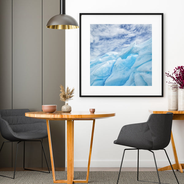 Looking up at the natural abstract patterns on the Antarctic iceberg | Photo Art Print fine art photographic print