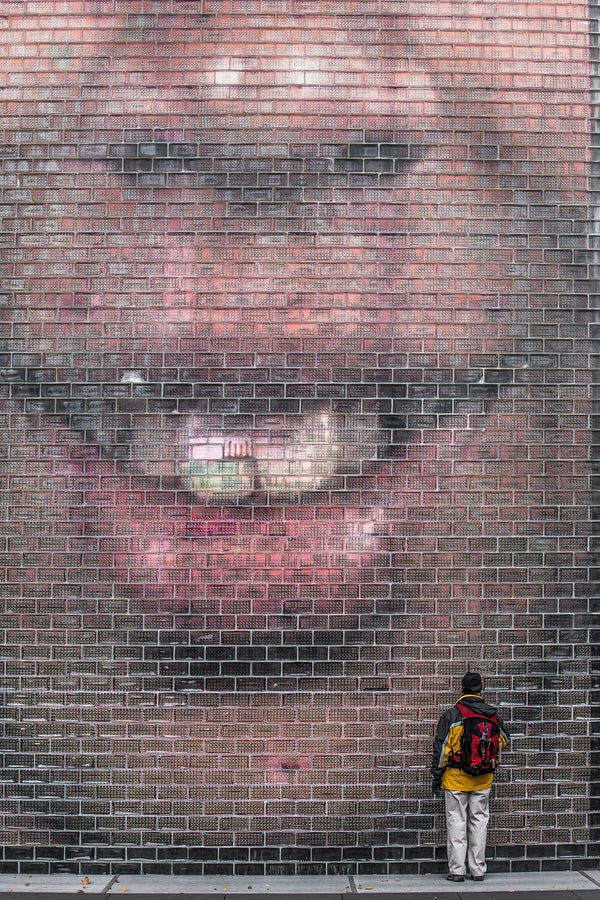 Man standing at Jaume Plensa Crown fountain | Photo Art Print fine art photographic print