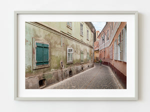 Man walking down an old lane Romania | Photo Art Print fine art photographic print