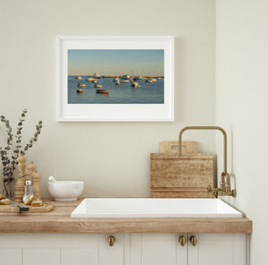 Barcos anclados en fondeadero protegido en New Hampshire | Foto Impresión de arte Fine Art impresión fotográfica