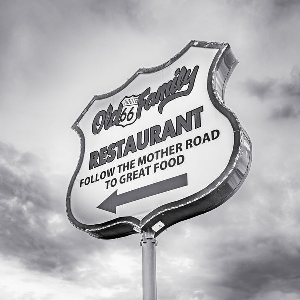 Old Route 66 Family Restaurant sign | Photo Art Print fine art photographic print