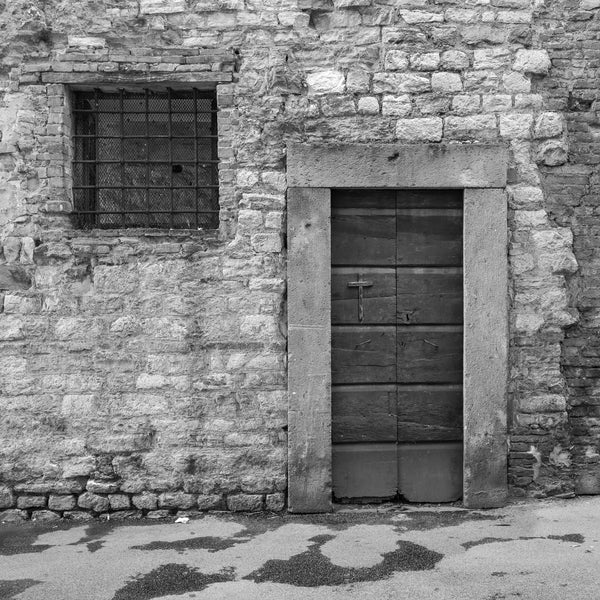 Old Tuscan Door with Cross | Photo Art Print fine art photographic print