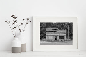 Old brick store abandoned in rural USA | Photo Art Print fine art photographic print