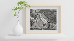 Old clay rooftops Bucharest | Photo Art Print fine art photographic print