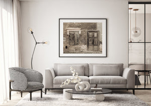 Old decaying Romanian door and window | Photo Art Print fine art photographic print