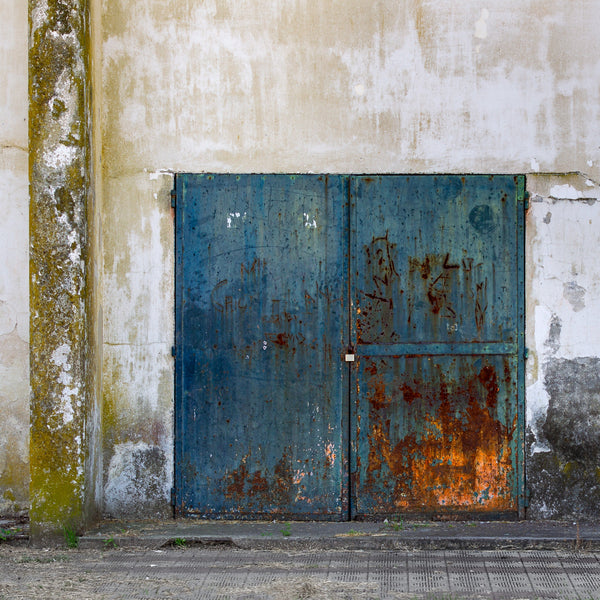Old steel door in abandoned stadium | Photo Art Print fine art photographic print