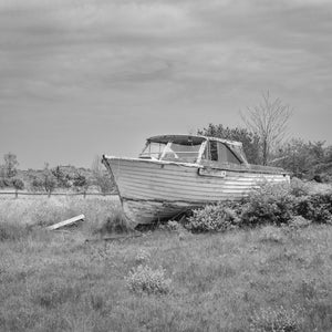 Old wooden boat Memories on land | Photo Art Print fine art photographic print