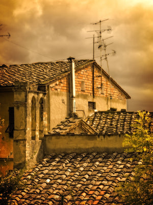 Old world Tuscan home roof view | Photo Art Print fine art photographic print