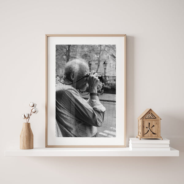 Older man taking a photograph in New York | Photo Art Print fine art photographic print