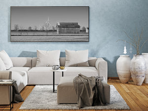 Ontario farm buildings with wind turbines | Photo Art Print fine art photographic print