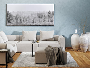 Panorama Canadian forest after early snowfall | Photo Art Print fine art photographic print