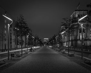 Empty Park Benches in Black and White | Photo Art Print fine art photographic print