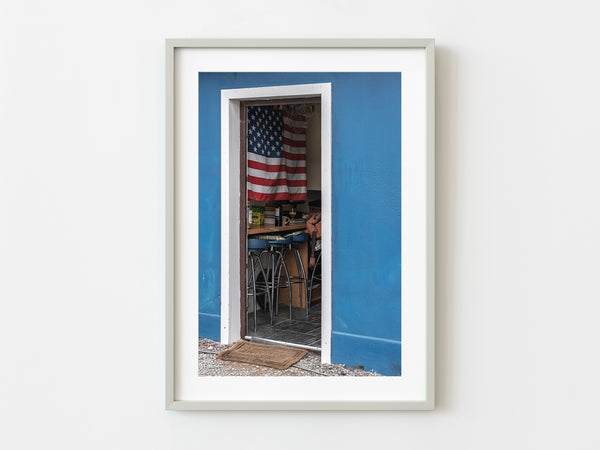 Patriotic Charm of an American Flag in a Small Back Room | Photo Art Print fine art photographic print