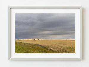 Prairies vast expanse with combines | Photo Art Print fine art photographic print