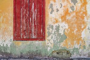 Bunte alte Mauer Clarence Town Bahamas | Foto Kunstdruck Fine Art Fotodruck