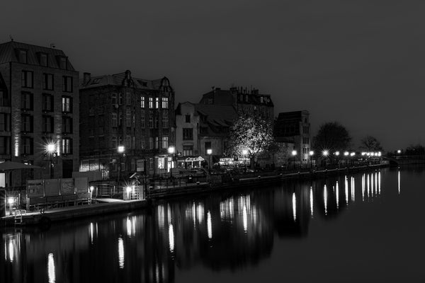 Riverfront at night Gdansk Poland | Photo Art Print fine art photographic print