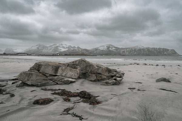 Rock on beach Sakrisoya Norway | Photo Art Print fine art photographic print