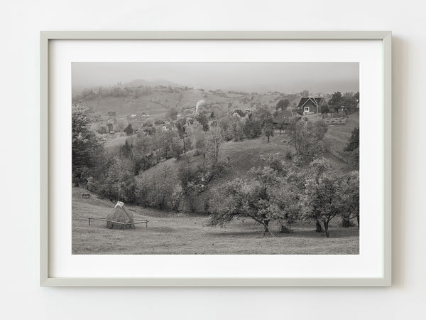 Rolling hills and homes in Romania | Photo Art Print fine art photographic print