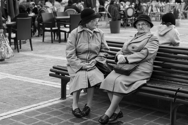 Romanian ladies sitting on a bench | Photo Art Print fine art photographic print