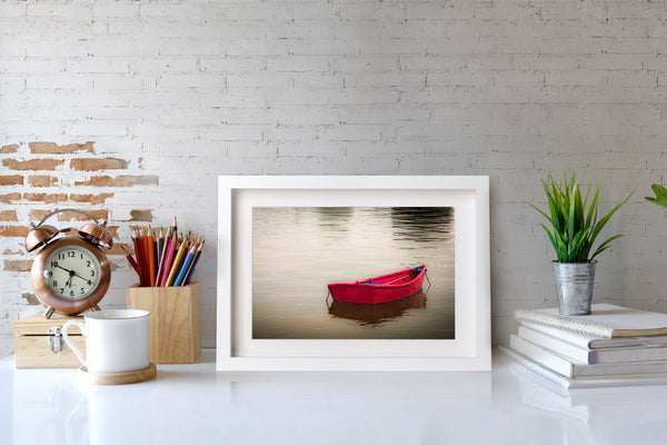 Rowboat anchored Marthas Vineyard harbour | Photo Art Print fine art photographic print