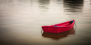 Rowboat anchored Marthas Vineyard harbour | Photo Art Print fine art photographic print