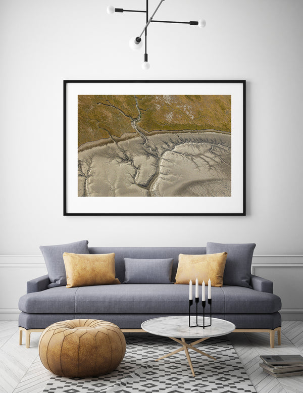 Rugged coastline landscape from an airplane | Photo Art Print fine art photographic print