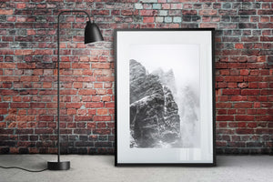 Rugged mountainside blowing snow in Antarctica | Photo Art Print fine art photographic print