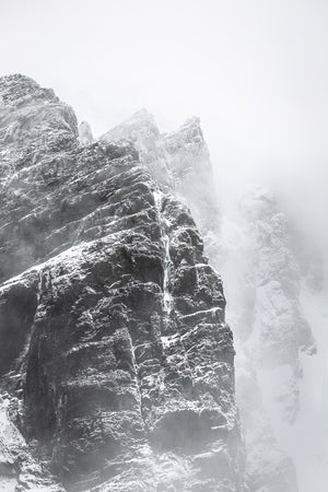 Rugged mountainside blowing snow in Antarctica | Photo Art Print fine art photographic print