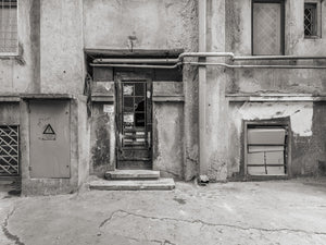 Run down Romanian building gas turned off | Photo Art Print fine art photographic print