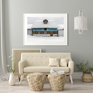 Rural Ontario barn on a snowy day | Photo Art Print fine art photographic print