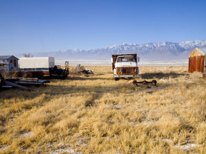 Rusty farm equipment and old vehicles | Photo Art Print fine art photographic print