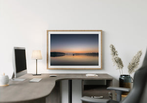 Sailboat sits in the water during a colourful sunset | Photo Art Print fine art photographic print