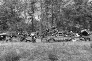 Scrap car wall in Northern Ontario | Photo Art Print fine art photographic print
