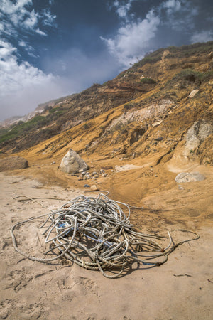 Ship line washed up on beach Marthas Vinyard | Photo Art Print fine art photographic print