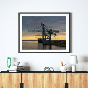 Shipping docks at sunset Australia | Photo Art Print fine art photographic print