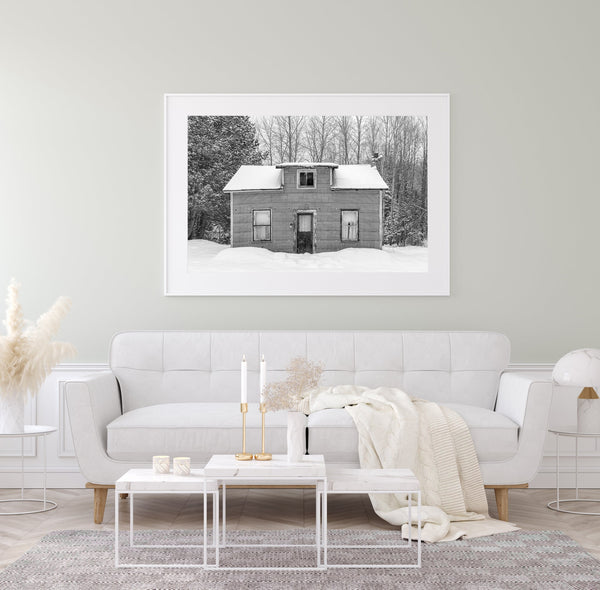 Small rundown home in rural Ontario | Photo Art Print fine art photographic print