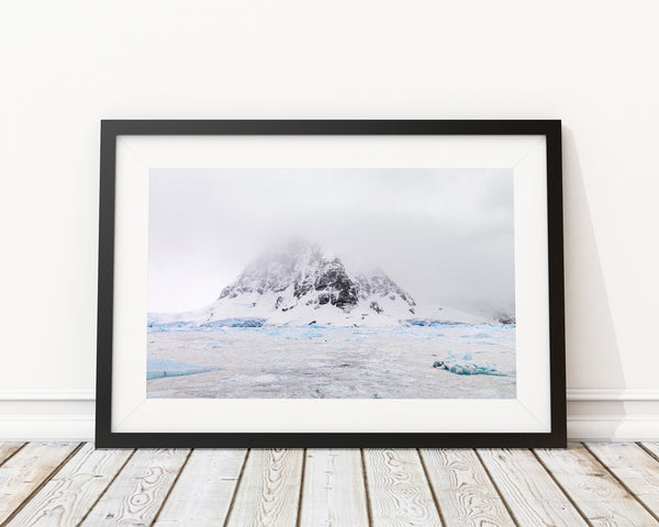 Snowstorm obscured mountain in the Antarctic | Photo Art Print fine art photographic print