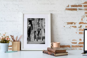 Ancien bâtiment en Espagne noir et blanc | Photos Tirage d’art Fine Art impression photographique