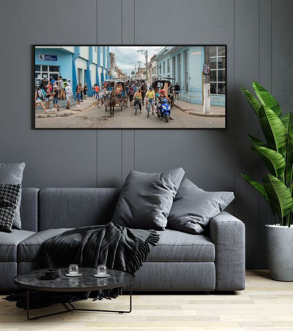 Standing at an intersection on the streets of Santa Marta Cuba | Photo Art Print fine art photographic print