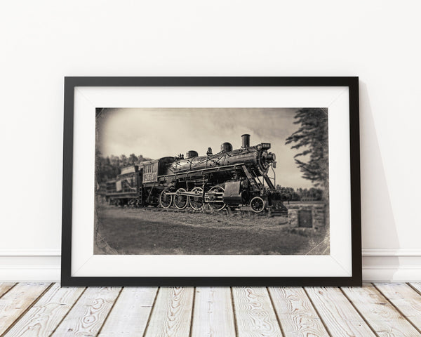 Steam train with antique texture | Photo Art Print fine art photographic print