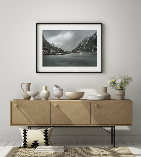 Storm clouds over the Reine Norway coast | Photo Art Print fine art photographic print